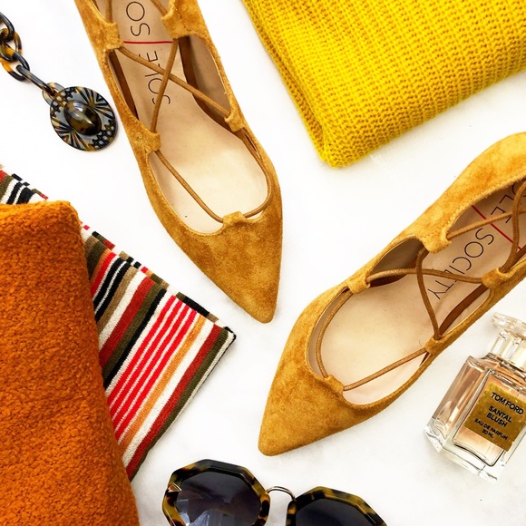 Sole Society Shoes - Sole Society Cognac Suede Lace Up Pumps